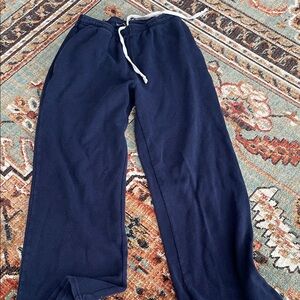 Brandy Melville Navy Joggers with White Drawstring